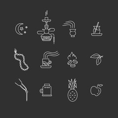 Hookah line icons