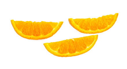 Orange fruit. Piece isolated on white background. With clipping path.