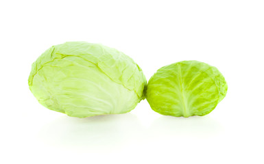 Fototapeta premium green cabbage isolated on white background.
