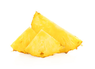 Pineapple slices isolated on white background