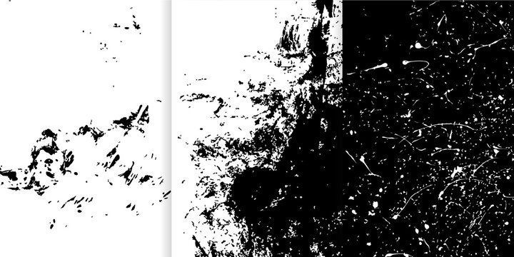 Set of three black and white hand drawn textures for your design.