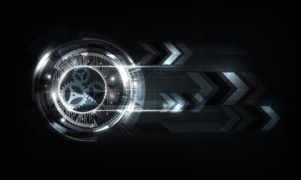 Abstract futuristic electronic circuit technology background, vector illustration