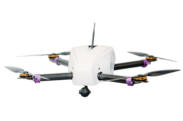 Drone with four screws isolate on white background