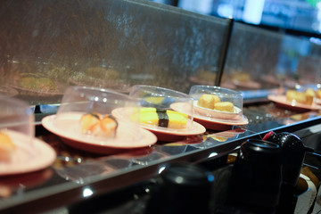Sushi conveyor or belt buffet