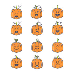 Halloween pumpkin set