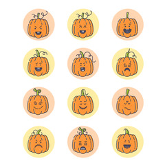 Halloween pumpkin set