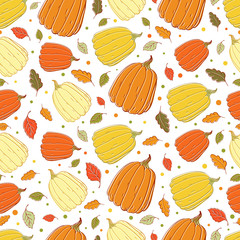 Pumpkins seamless pattern