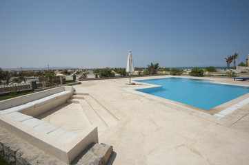 Swimming pool at at luxury tropical holiday villa