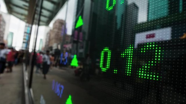 Time lapse of stock market display