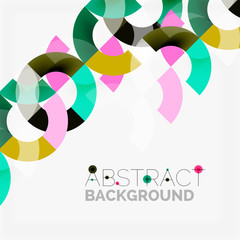 Colorful rings on grey background, modern geometric pattern design