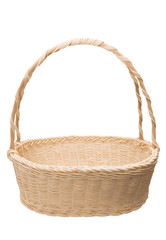 Fototapeta premium White wicker basket isolated on white