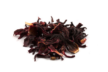Heap of aromatic Hibiscus tea,
