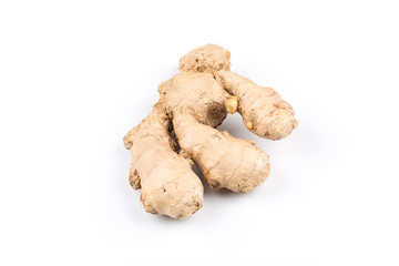 fresh ginger on white background