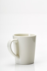 White brand mug empty for coffee or tea
