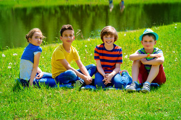 friends on a lawn