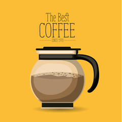 color poster with rounded glass jar with coffee of the best coffee since 1970