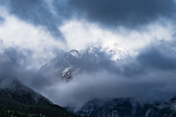 Longs Peak Covered in Clouds
