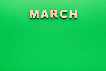 Word March on green background