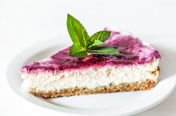 cheese cake on white background