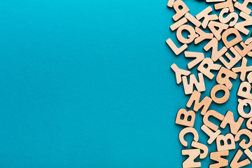 Wooden english letters background