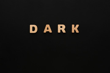 Word Dark on black background