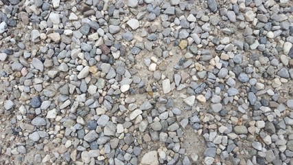 Close up of pebbles on a gravel pathway.