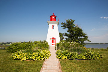 Traditional  Wooden Lighthouse on Prince Edward Island in Canada