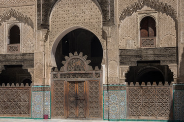 Courtyard of the Madrasa Bou Inania in Fez, Morocco, Africa