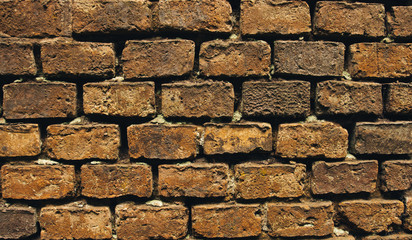 Old red brick wall texture background .