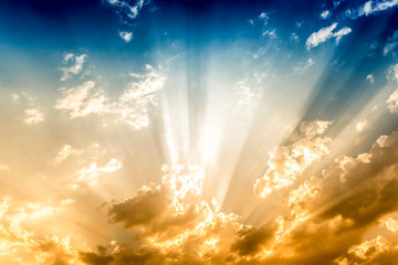 Sun rays and clouds - 167703471