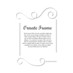 Vector decorative element for design. Frame template with place for text. Fine floral border. Lace decor. Elegant art for birthday and greeting card, wedding invitation.