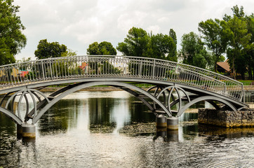 Footbridge in a public park of the city Kremenchug, Ukraine