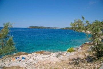 Die Küstenabschnitte Stinjan und Pjescana Uvala bei Pula, Istrien, Koratien