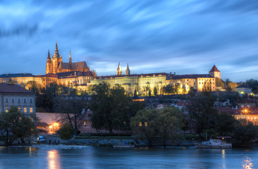 Fototapeta na wymiar Night view of the Old Town in Prague, Czech Republic