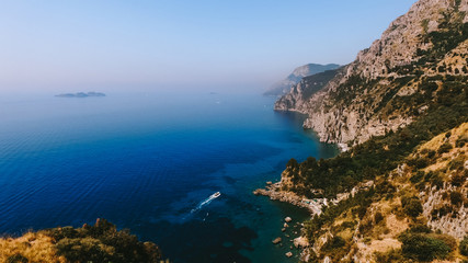 The coastline of Italy is from the air