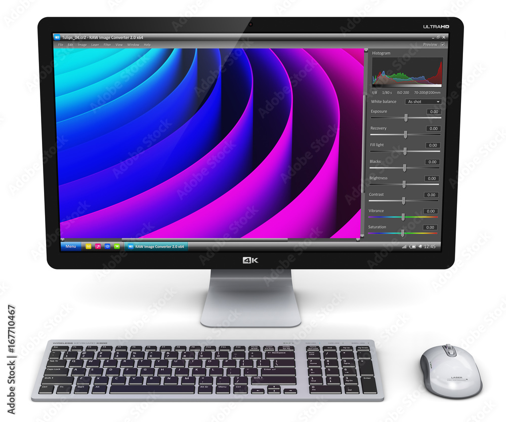 Poster Desktop computer PC with photo editor software