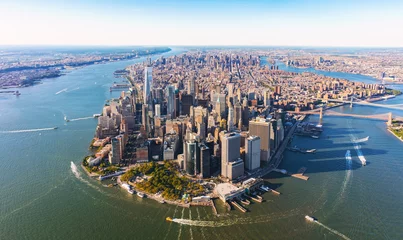 Acrylic prints Manhattan Aerial view of lower Manhattan New York City