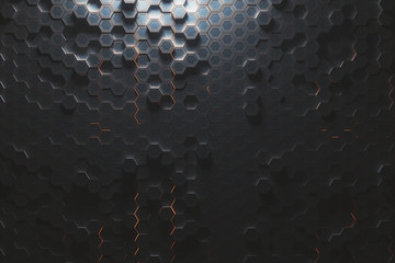 Amber hexagon background