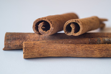 Cinnamon stick on white