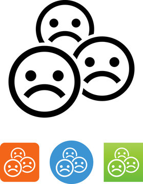 Sad Faces Icon - Illustration