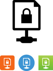 Secure Document Connected To Network Icon