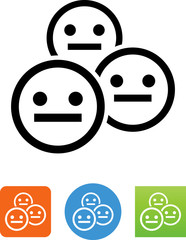 Serious Crowd Icon - Illustration