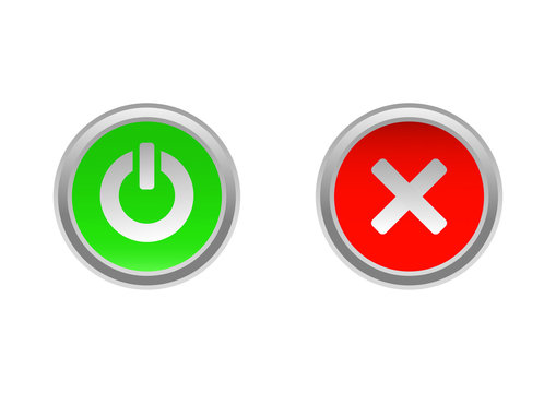 button on / off or start / stop in green and red color
