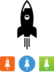Soaring Space Rocket Icon - Illustration