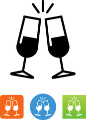 Sparkling Champagne Glasses Icon - Illustration