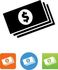 Stack Of Dollar Bills Icon - Illustration