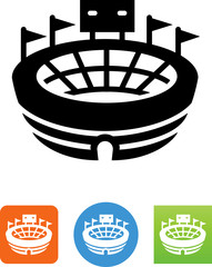Stadium With Scoreboard Icon - Illustration
