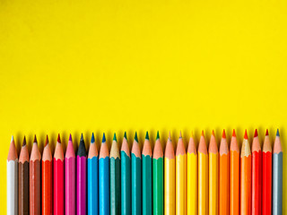 Colored pencil rainbow wave art school education