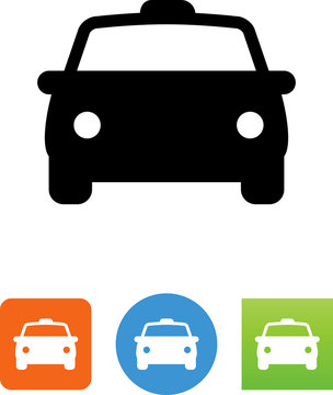 Taxi Front View Icon - Illustration