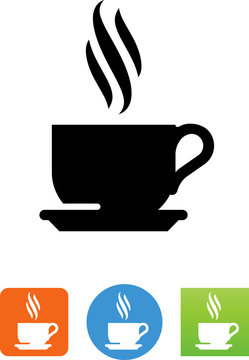 Tea Cup With Aroma Icon - Illustration